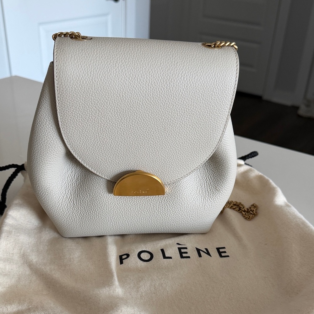 Polene Cream Leather Women's Bag